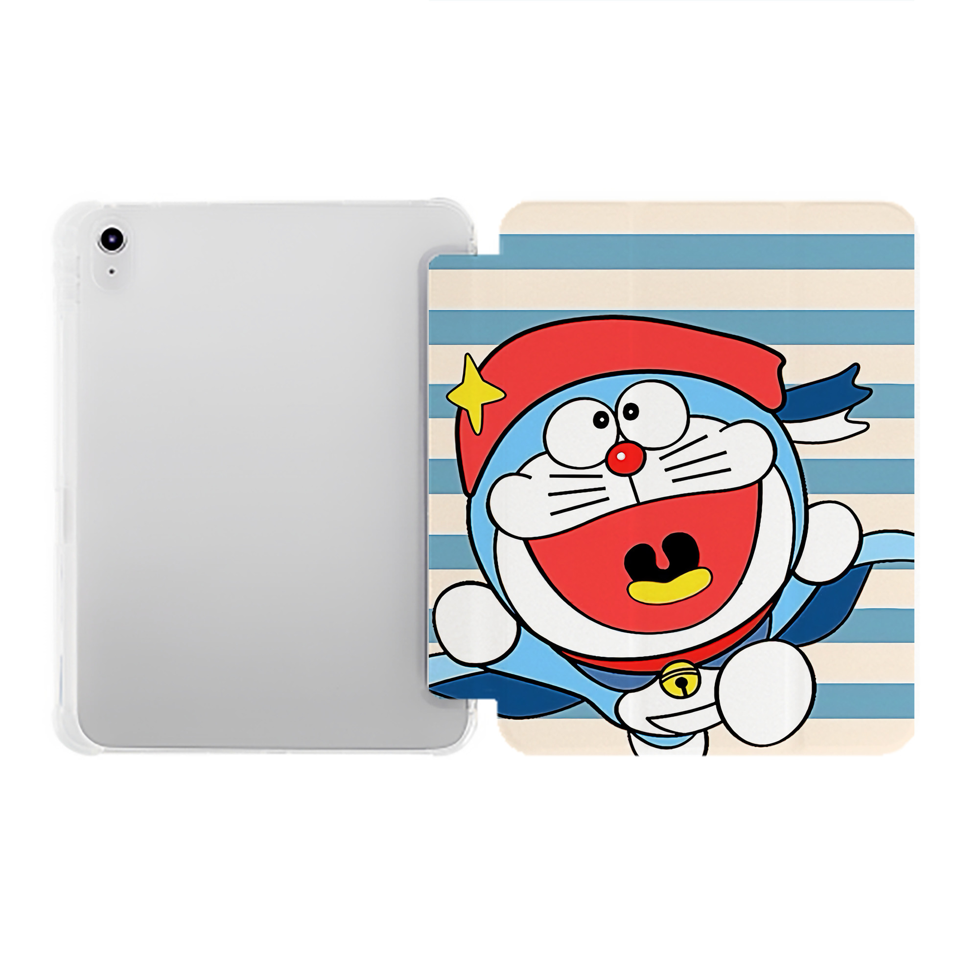 （画像用） ドラえもん Doraemon IPad ケース ペン収納付き 三つ折りスタンド PUレザー×シリコン 対応機種9.5/10.5/10.9インチ